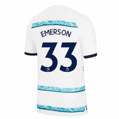Kandiny Herren Emerson #33 Weiß Hellblau Ausweichtrikot Trikot 2022/23 T-shirt