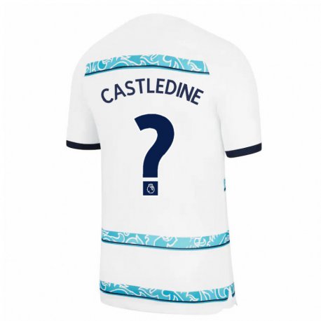 Kandiny Herren Leo Castledine #0 Weiß Hellblau Ausweichtrikot Trikot 2022/23 T-shirt