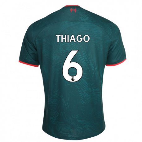 Kandiny Herren Thiago #6 Dunkelgrün Ausweichtrikot Trikot 2022/23 T-shirt