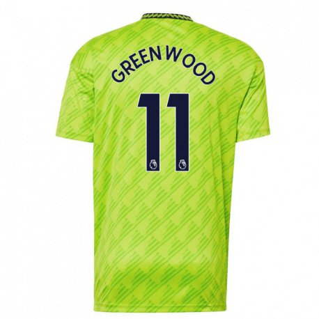 Kandiny Herren Mason Greenwood #11 Hellgrün Ausweichtrikot Trikot 2022/23 T-shirt