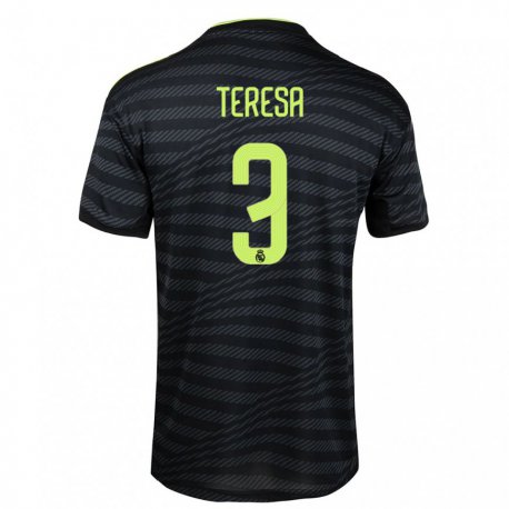 Kandiny Herren Teresa Abelleira #3 Schwarz Dunkelgrau Ausweichtrikot Trikot 2022/23 T-shirt