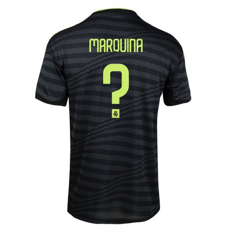 Kandiny Herren Guillermo Marquina #0 Schwarz Dunkelgrau Ausweichtrikot Trikot 2022/23 T-shirt