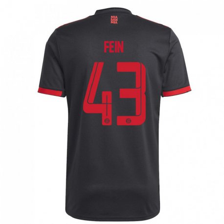 Kandiny Herren Adrian Fein #43 Schwarz Und Rot Ausweichtrikot Trikot 2022/23 T-shirt