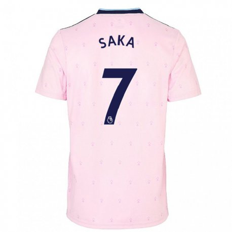 Kandiny Herren Bukayo Saka #7 Rosa Marine Ausweichtrikot Trikot 2022/23 T-shirt