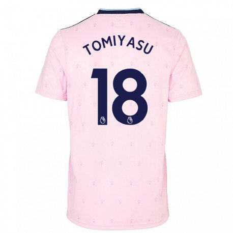 Kandiny Herren Takehiro Tomiyasu #18 Rosa Marine Ausweichtrikot Trikot 2022/23 T-shirt