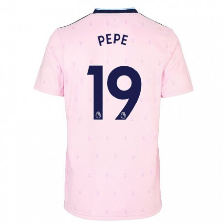 Kandiny Herren Nicolas Pepe #19 Rosa Marine Ausweichtrikot Trikot 2022/23 T-shirt