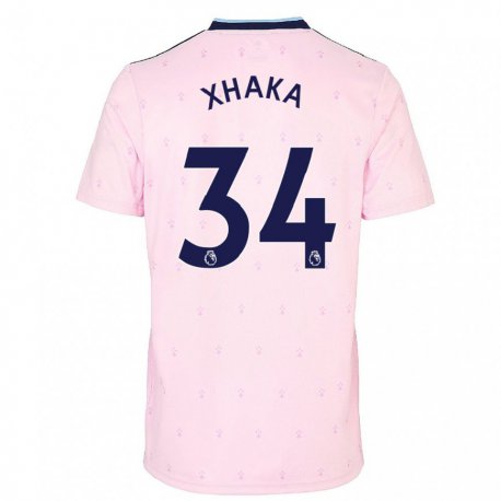 Kandiny Herren Granit Xhaka #34 Rosa Marine Ausweichtrikot Trikot 2022/23 T-shirt