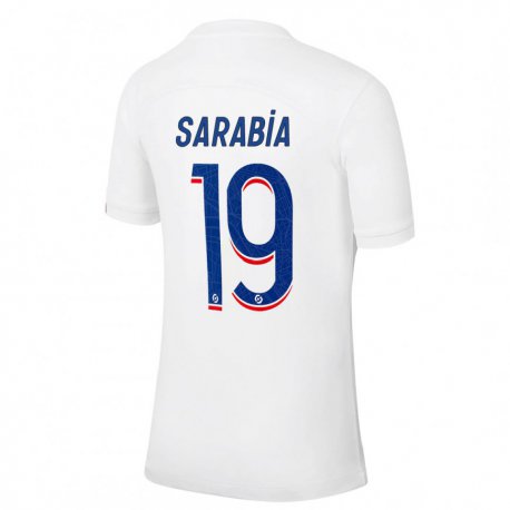 Kandiny Herren Pablo Sarabia #19 Weiß Blau Ausweichtrikot Trikot 2022/23 T-shirt