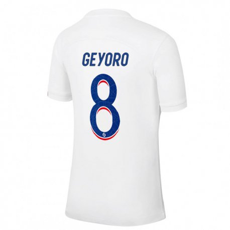 Kandiny Herren Grace Geyoro #8 Weiß Blau Ausweichtrikot Trikot 2022/23 T-shirt