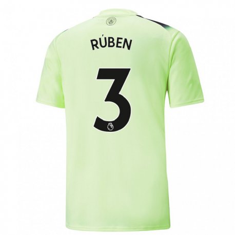 Kandiny Herren Ruben Dias #3 Grün Dunkelgrau Ausweichtrikot Trikot 2022/23 T-shirt