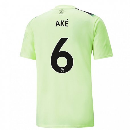 Kandiny Herren Nathan Ake #6 Grün Dunkelgrau Ausweichtrikot Trikot 2022/23 T-shirt