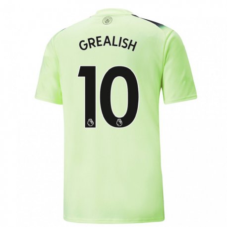 Kandiny Herren Jack Grealish #10 Grün Dunkelgrau Ausweichtrikot Trikot 2022/23 T-shirt