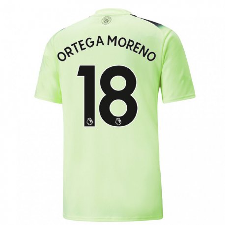 Kandiny Herren Stefan Ortega Moreno #18 Grün Dunkelgrau Ausweichtrikot Trikot 2022/23 T-shirt
