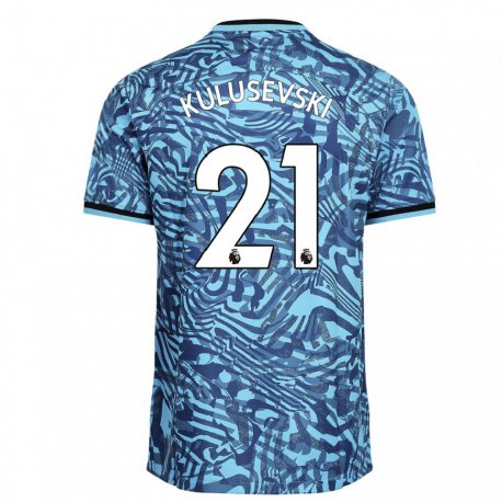 Kandiny Herren Dejan Kulusevski #21 Blau Dunkelblau Ausweichtrikot Trikot 2022/23 T-shirt