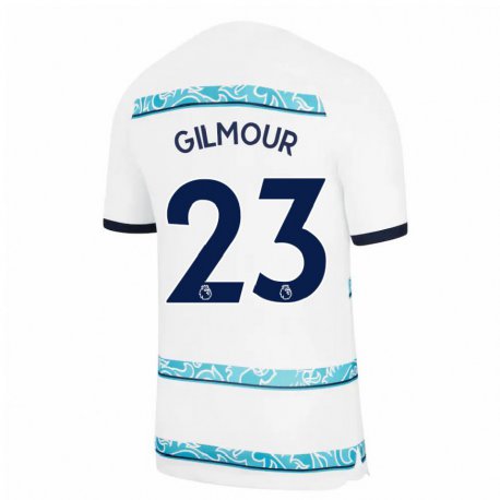 Kandiny Damen Billy Gilmour #23 Weiß Hellblau Ausweichtrikot Trikot 2022/23 T-shirt