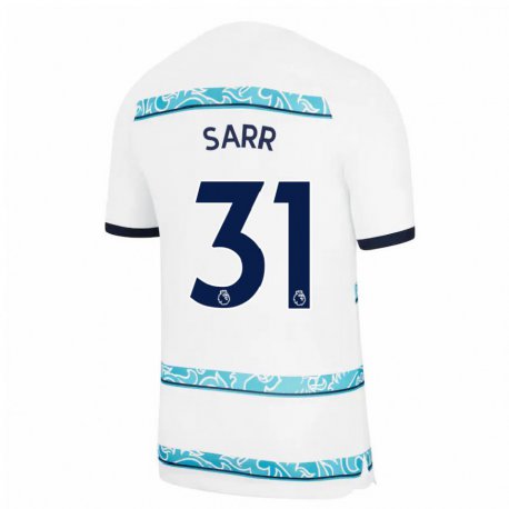 Kandiny Damen Malang Sarr #31 Weiß Hellblau Ausweichtrikot Trikot 2022/23 T-shirt