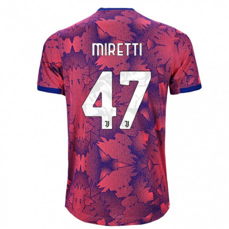 Kandiny Damen Fabio Miretti #47 Rosarot Blau Ausweichtrikot Trikot 2022/23 T-shirt