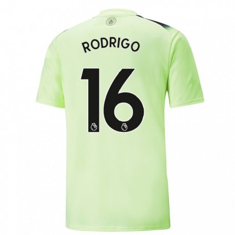 Kandiny Damen Rodrigo Hernandez #16 Grün Dunkelgrau Ausweichtrikot Trikot 2022/23 T-shirt