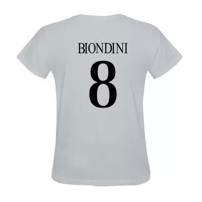 Herren Davide Biondini #8 Weiß Trikot Hemd