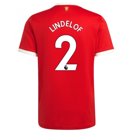 Damen Fußball Victor Lindelof #2 Rot Heimtrikot Trikot 2021/22 T-Shirt