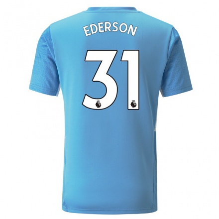 Damen Fußball Ederson #31 Blau Heimtrikot Trikot 2021/22 T-Shirt