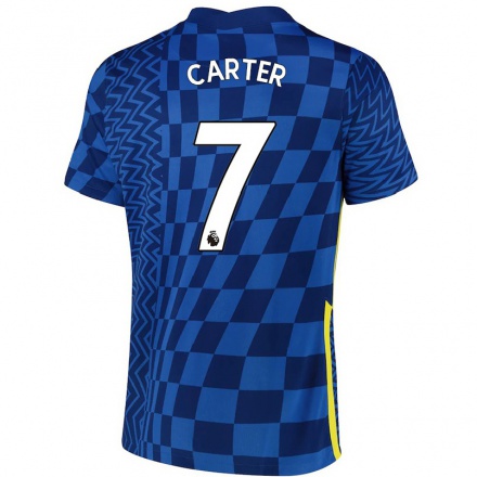 Damen Fußball Jess Carter #7 Dunkelblau Heimtrikot Trikot 2021/22 T-Shirt