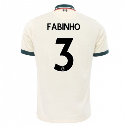 Damen Fußball Fabinho #3 Beige Auswärtstrikot Trikot 2021/22 T-Shirt