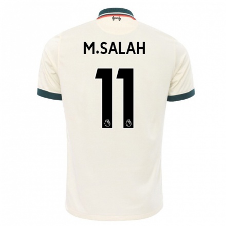 Damen Fußball Mohamed Salah #11 Beige Auswärtstrikot Trikot 2021/22 T-Shirt