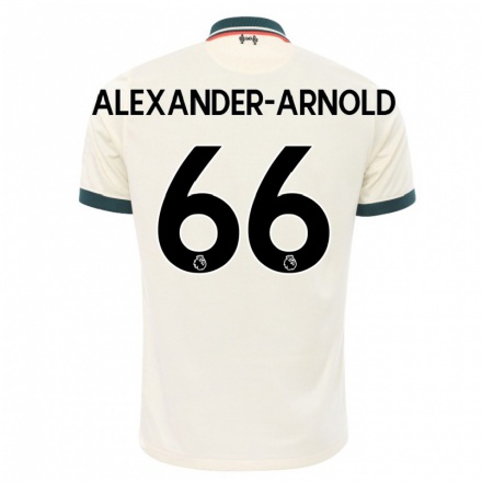 Damen Fußball Trent Alexander-Arnold #66 Beige Auswärtstrikot Trikot 2021/22 T-Shirt
