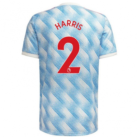 Damen Fußball Martha Harris #2 Blau Weiss Auswärtstrikot Trikot 2021/22 T-Shirt