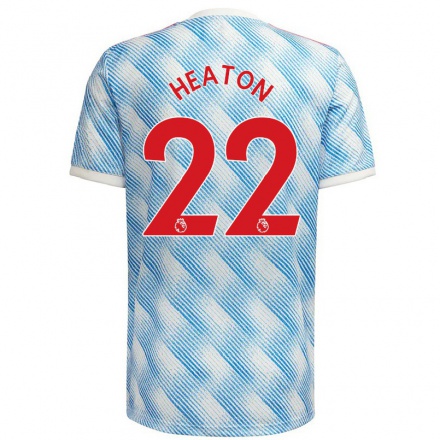 Damen Fußball Tom Heaton #22 Blau Weiss Auswärtstrikot Trikot 2021/22 T-Shirt