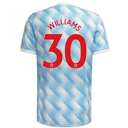 Damen Fußball Chloe Williams #30 Blau Weiss Auswärtstrikot Trikot 2021/22 T-Shirt