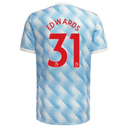 Damen Fußball Maria Edwards #31 Blau Weiss Auswärtstrikot Trikot 2021/22 T-Shirt