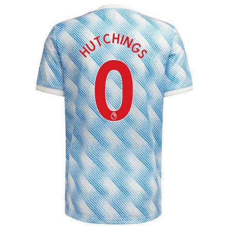 Damen Fußball Annie Hutchings #0 Blau Weiss Auswärtstrikot Trikot 2021/22 T-Shirt