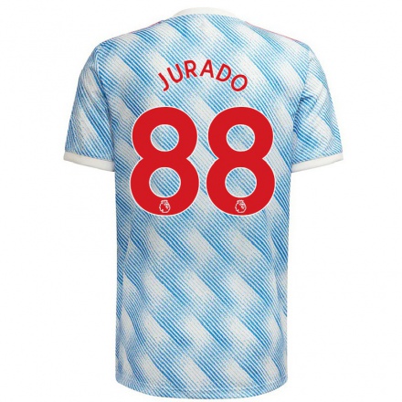Damen Fußball Marc Jurado #88 Blau Weiss Auswärtstrikot Trikot 2021/22 T-Shirt