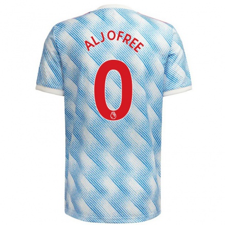 Damen Fußball Sonny Aljofree #0 Blau Weiss Auswärtstrikot Trikot 2021/22 T-Shirt