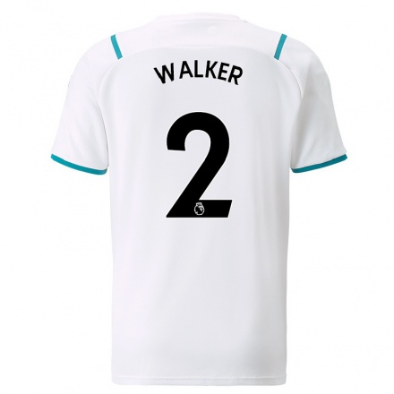 Damen Fußball Kyle Walker #2 Weiß Auswärtstrikot Trikot 2021/22 T-Shirt