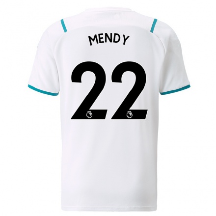 Damen Fußball Benjamin Mendy #22 Weiß Auswärtstrikot Trikot 2021/22 T-Shirt