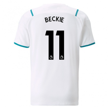 Damen Fußball Janine Beckie #11 Weiß Auswärtstrikot Trikot 2021/22 T-Shirt
