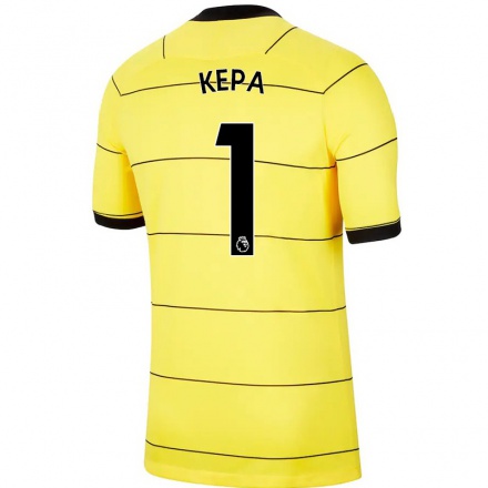 Damen Fußball Kepa Arrizabalaga #1 Gelb Auswärtstrikot Trikot 2021/22 T-Shirt