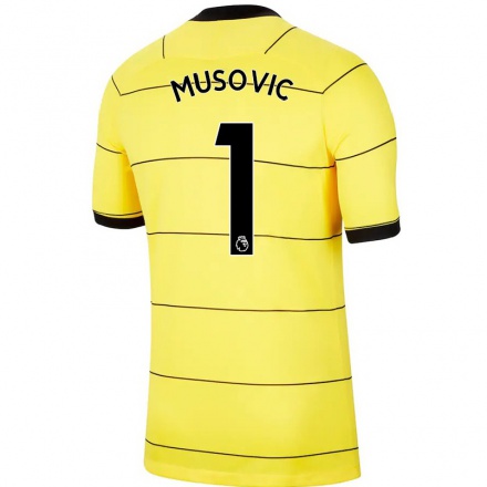 Damen Fußball Zecira Musovic #1 Gelb Auswärtstrikot Trikot 2021/22 T-Shirt