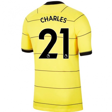 Damen Fußball Niamh Charles #21 Gelb Auswärtstrikot Trikot 2021/22 T-Shirt