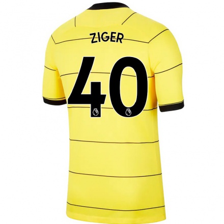 Damen Fußball Karlo Ziger #40 Gelb Auswärtstrikot Trikot 2021/22 T-Shirt