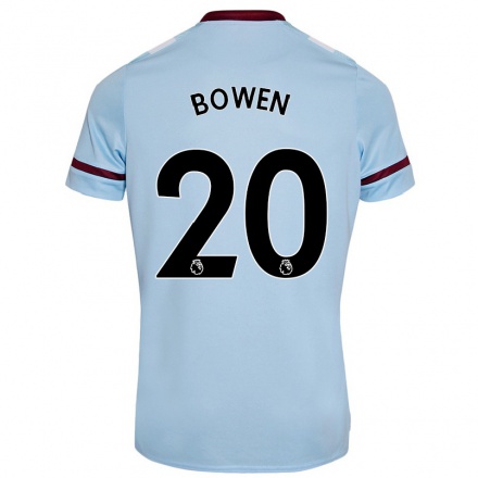 Damen Fußball Jarrod Bowen #20 Himmelblau Auswärtstrikot Trikot 2021/22 T-Shirt