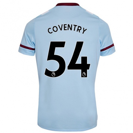 Damen Fußball Conor Coventry #54 Himmelblau Auswärtstrikot Trikot 2021/22 T-Shirt