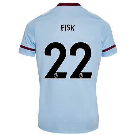Damen Fußball Grace Fisk #22 Himmelblau Auswärtstrikot Trikot 2021/22 T-Shirt
