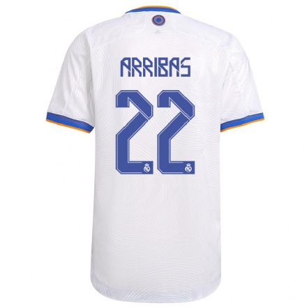 Damen Fußball Sergio Arribas #22 Weiß Heimtrikot Trikot 2021/22 T-Shirt