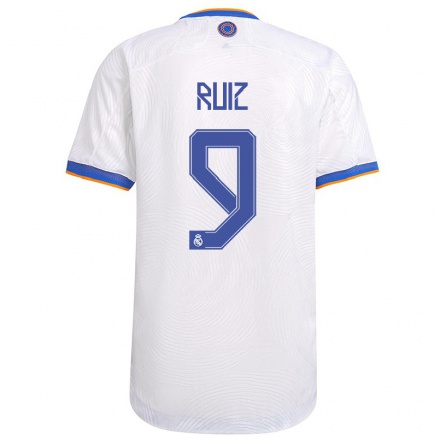 Damen Fußball Pedro Ruiz #9 Weiß Heimtrikot Trikot 2021/22 T-Shirt