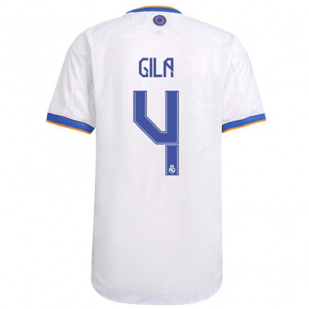 Damen Fußball Mario Gila #4 Weiß Heimtrikot Trikot 2021/22 T-Shirt