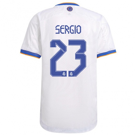 Damen Fußball Llull Sergio #23 Weiß Heimtrikot Trikot 2021/22 T-Shirt